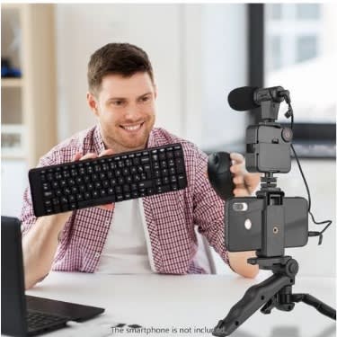 Phone Vlog Video Kit With  Tripod - Video Light - Shutter & Microphone