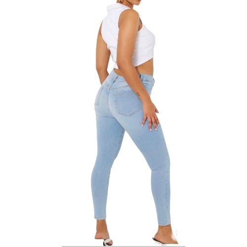 Women High Rise Skinny Jeans- Blue