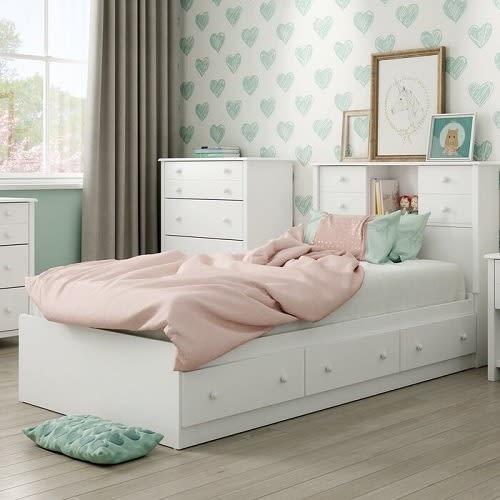 Sadia-captain's Bed Frame With Drawers - 4 1/2 by 6ft - White