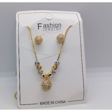 Two Tone Ball Jewelry Set