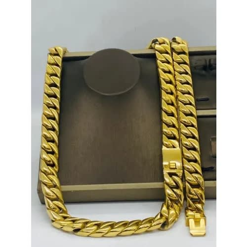 Fashion Front Set Of Cuban Chain With Bracelet