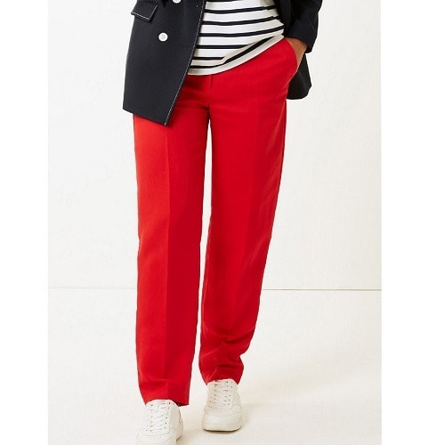 Freya Relaxed Straight Leg Trousers - Bright-red