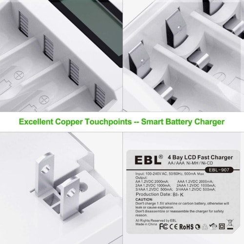 Individual Lcd Charger + 8 2800mah Aa Rechargeable Batteries