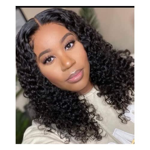 Kinky Curly Hair Wig With Closure - Natural Color
