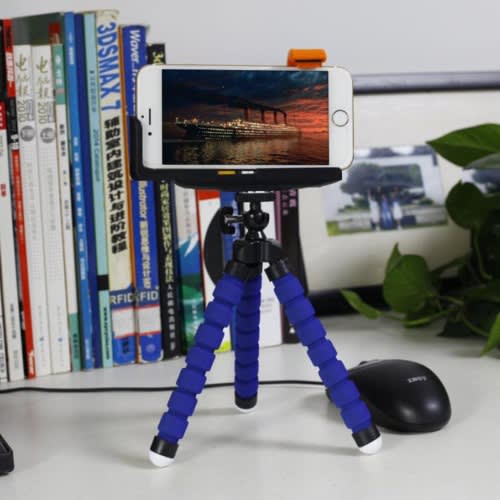 Mini Flexible Sponge Octopus Tripod - Blue