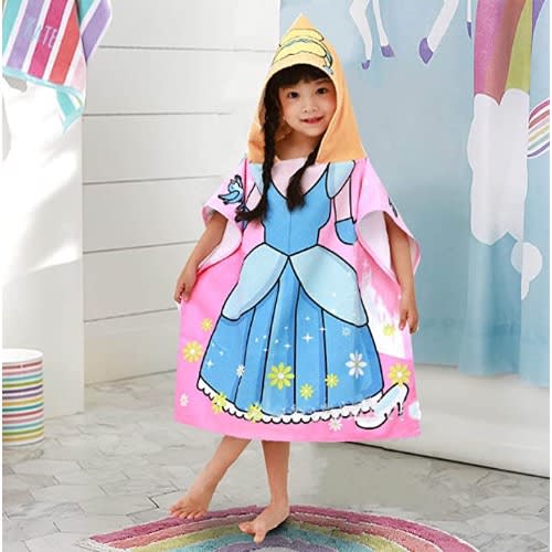Hooded Poncho Towel - Princess