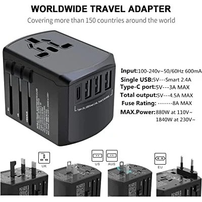 Travel Adapter With 4 Usb Ports