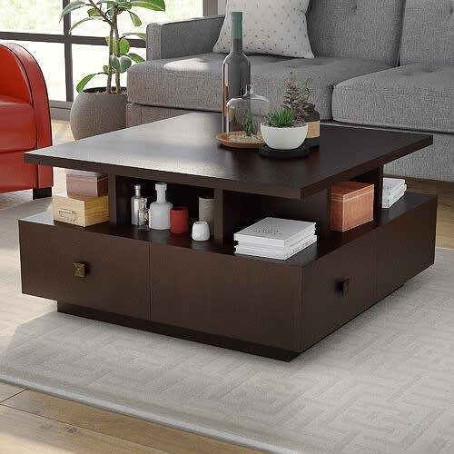 Sadia-square Coffee Table With Storage
