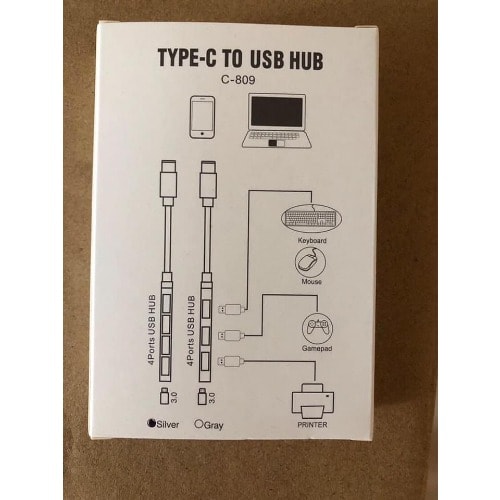 Type C To 4 Ports Usb 3.0 Hub Adapter For Macbook Tab Phones And Laptops