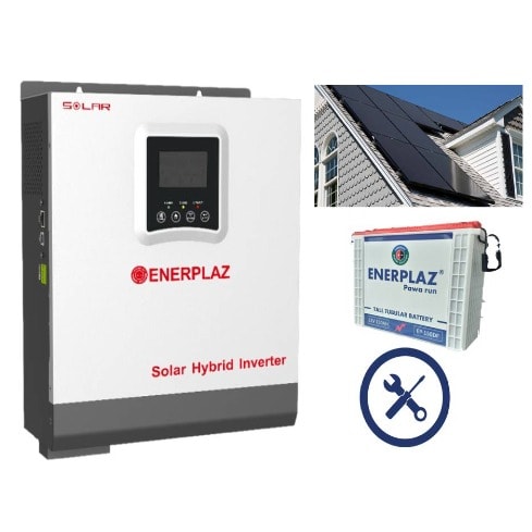 1kw Inverter Pmw + 1nos 200ah Flooded Battery + Installation + 1kva (5x180w) Solar System