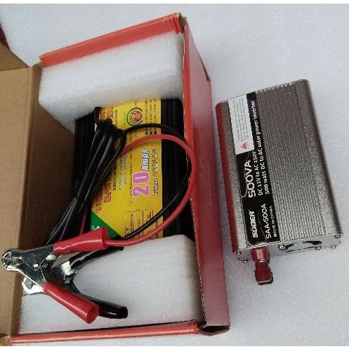 500w Power Inverter With Separate 20a Digital Display Battery Charger(2in1)