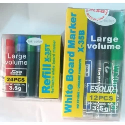 Refillable White Board Marker - 12 + 2 Refill Ink - 48 Pieces