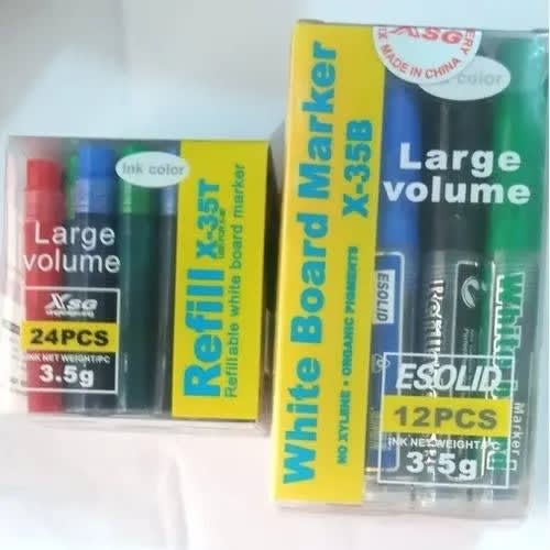 Refillable White Board Marker - 12 + 2 Refill Ink - 48 Pieces