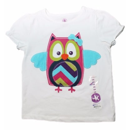 Cute Bird Graphic Top - White