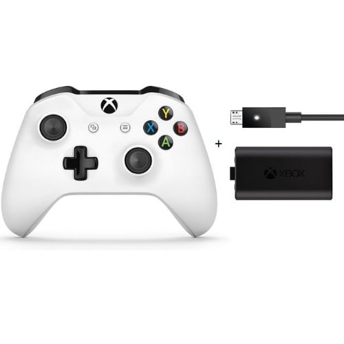 Xbox One Wireless Controller Pad With Play & Charge Kit - White