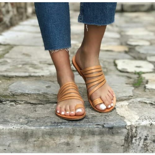 Ladies Leather Slide Slippers