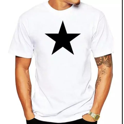 4 In 1 Star Print T-shirts - White, Yellow, Black, Blue