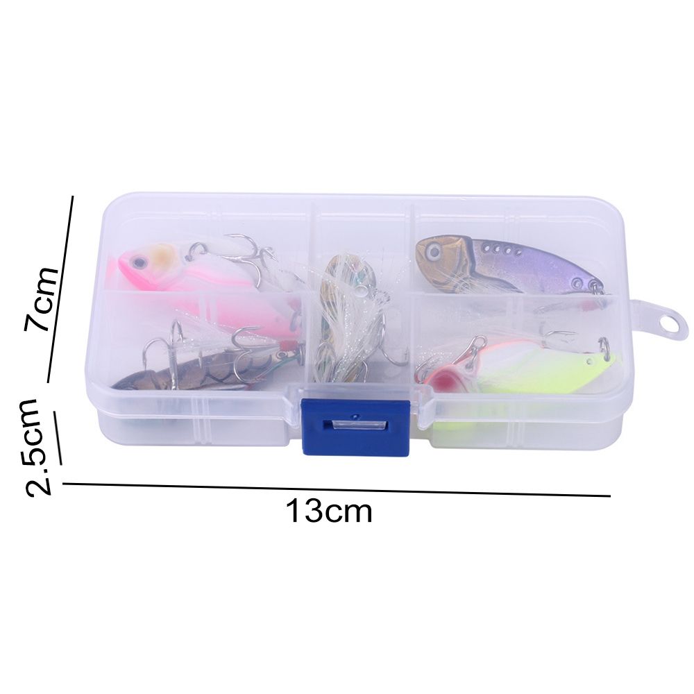 HENGJIA 5 PCS 5.5cm/11g Luya Metal VIB Fishing Lures Bait Bionic Kit With Plastic Box