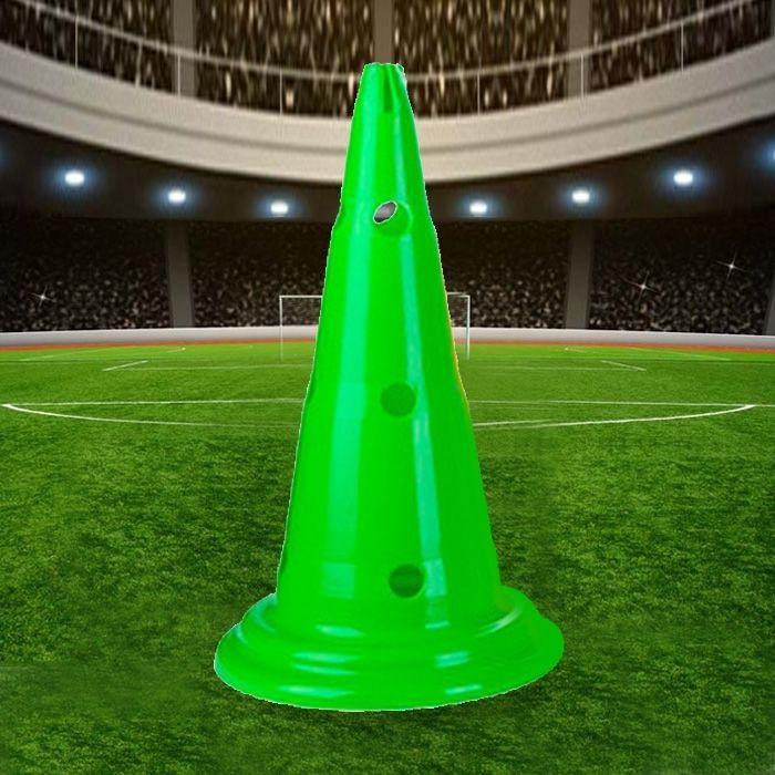 2 PCS  Multi-function Training Perforated Roadblock Round Bottom Sign Barrel(Green)