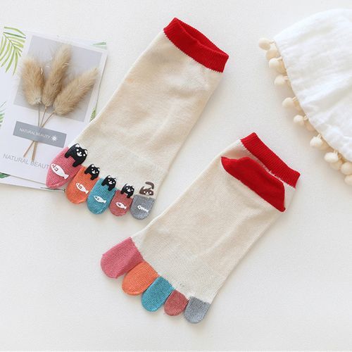 1 Pair Five Toe Socks Thin Cotton Socks Yoga Fitness Socks 4