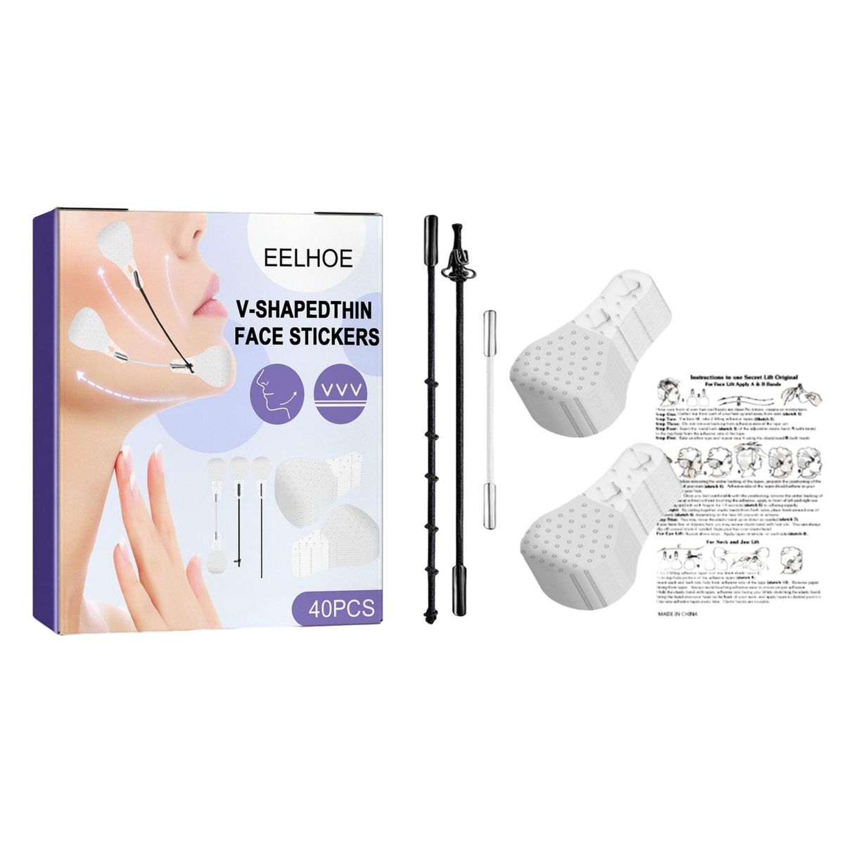 Instant Face Lift V-lift Tape Set Elastic Face for Wrinkle-free