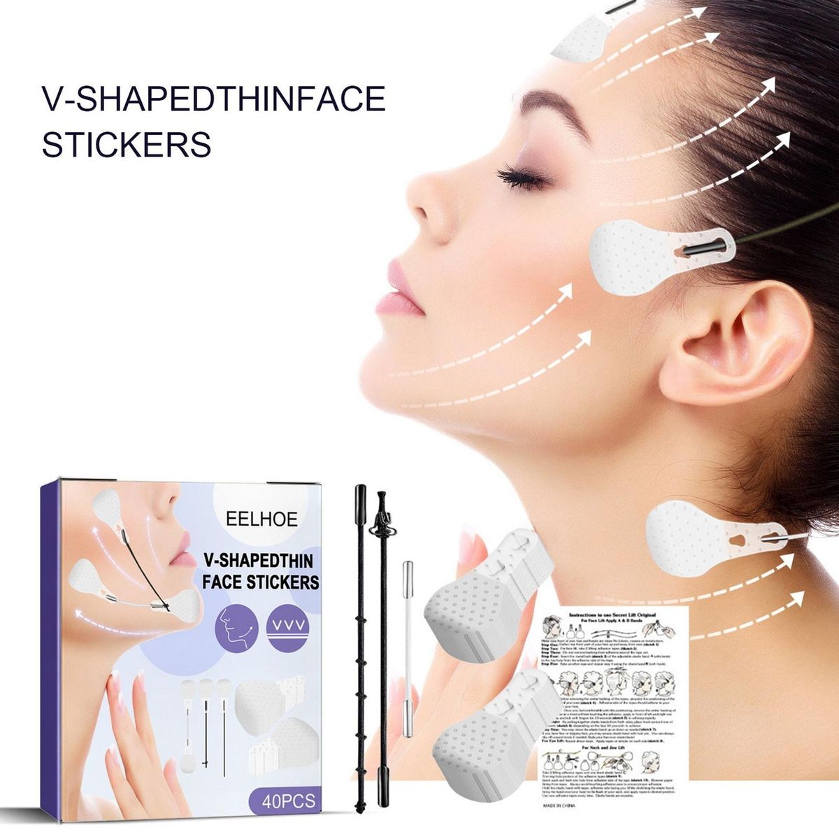 Instant Face Lift V-lift Tape Set Elastic Face for Wrinkle-free