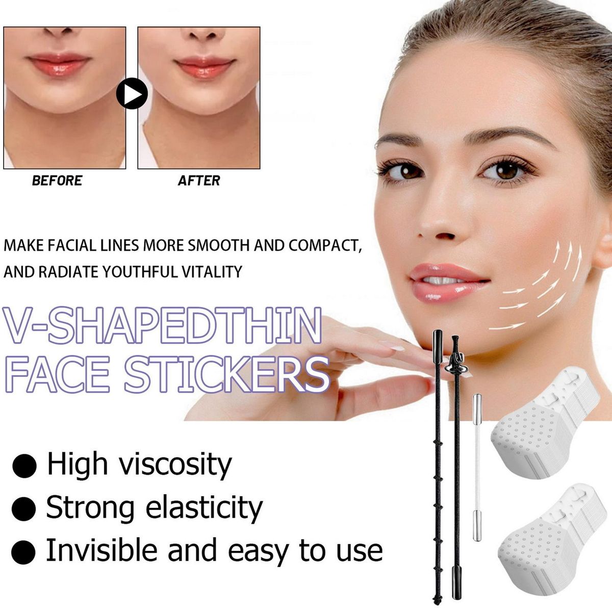 Instant Face Lift V-lift Tape Set Elastic Face for Wrinkle-free