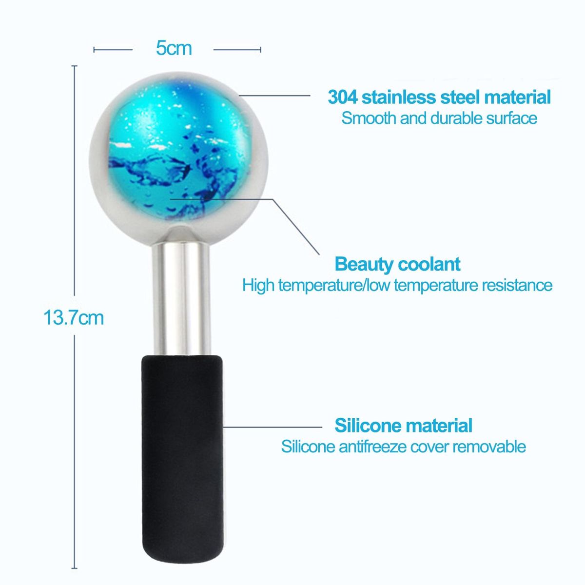 Face Ice Rollers Glow 2-in-1 Ice Globes Refreshing Skincare Tool Face Black