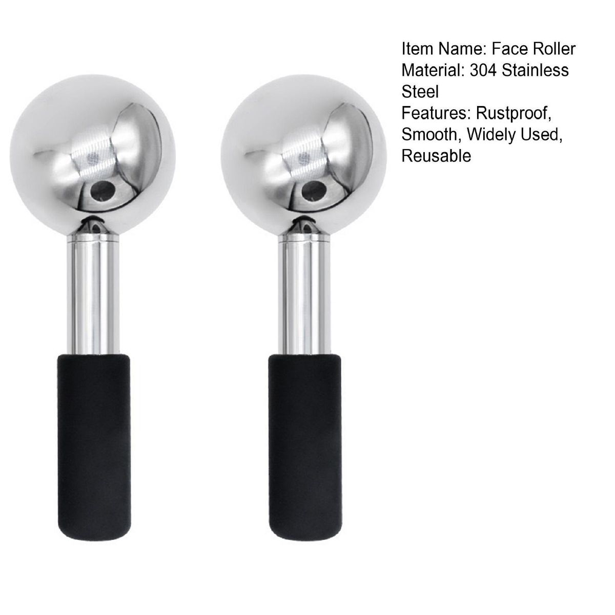 Face Ice Rollers Glow 2-in-1 Ice Globes Refreshing Skincare Tool Face Black