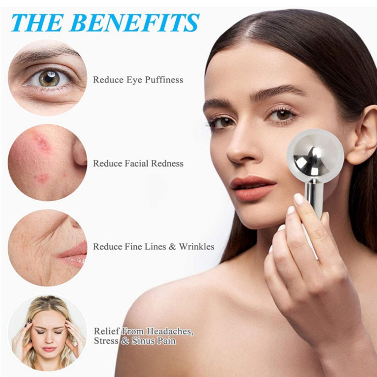 Face Ice Rollers Glow 2-in-1 Ice Globes Refreshing Skincare Tool Face Black