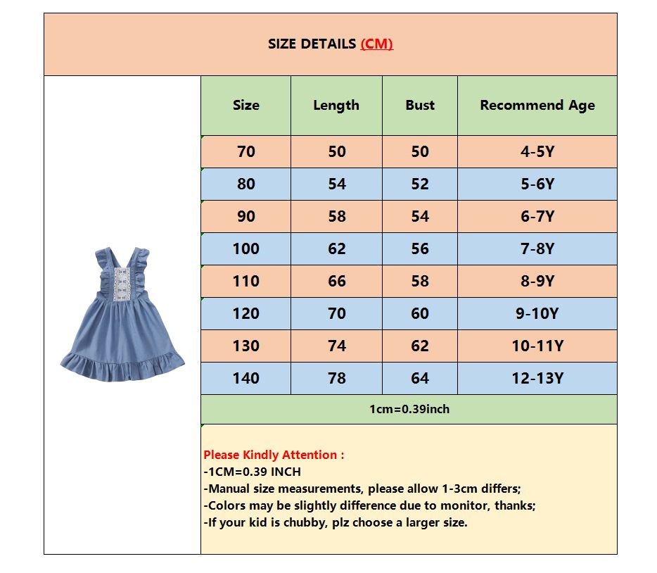 4-11 Years Children Girl Summer Sleeveless Cotton Dress Overalls Dress