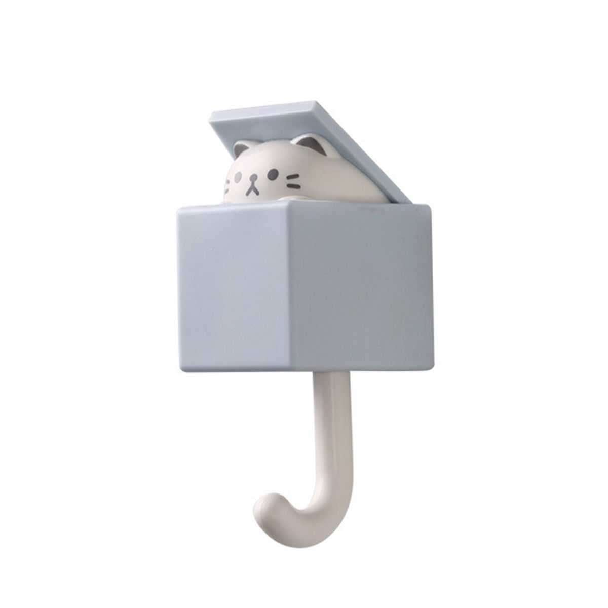 Storage Hook Lovely Cat Chick Design Traceless Keychain Holder Hook Grey