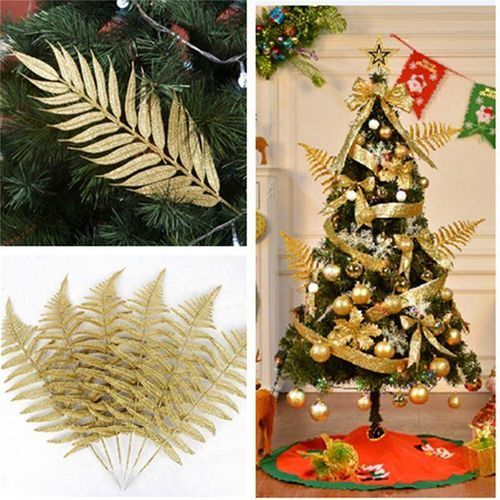 1 Pcs Golden Christmas Xmas Tree Decoration Branches Leaf