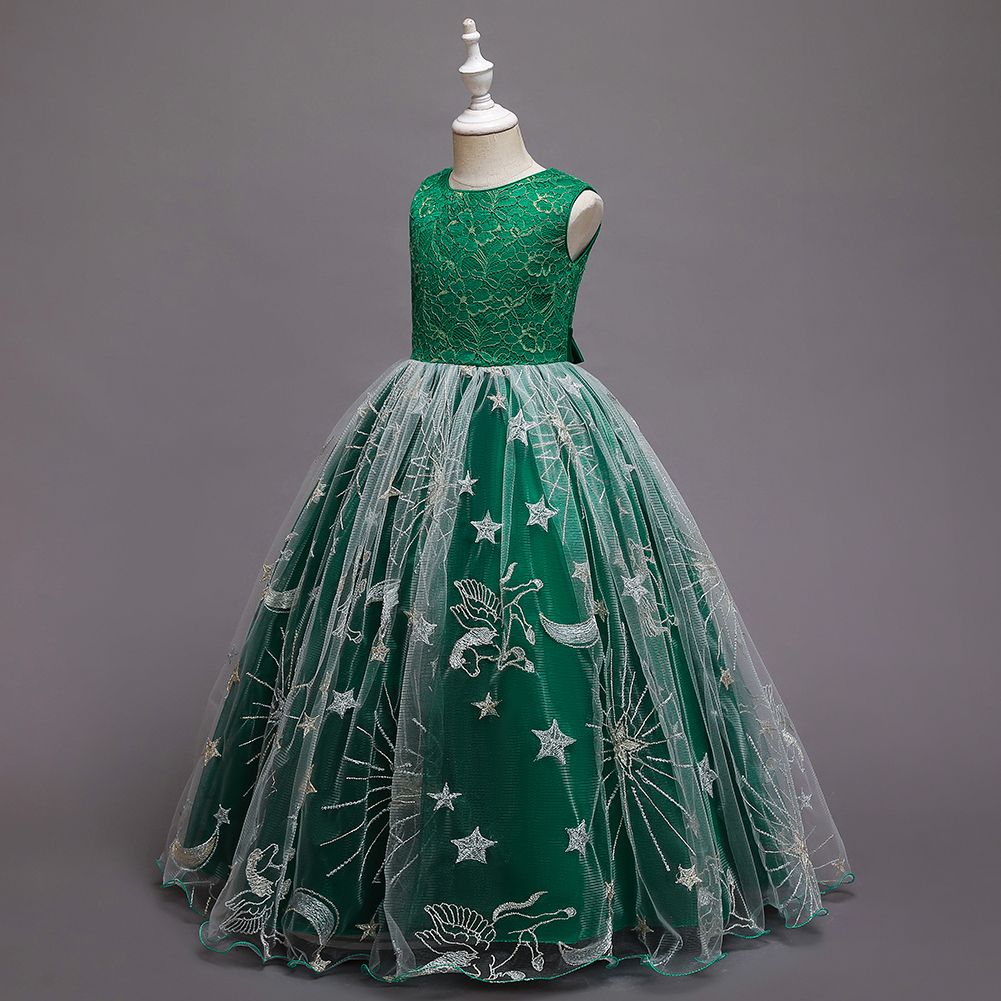 Girls'clothing Kids Children New Arrival Maxi Birthday Wedding Dinner Party Dress Ball Gown