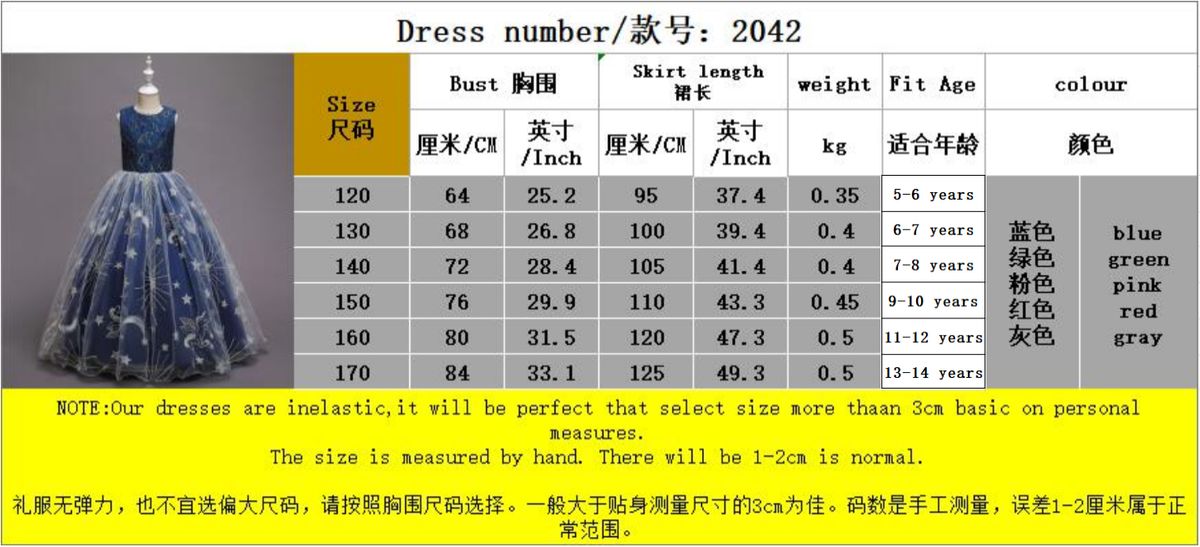 Girls'clothing Kids Children New Arrival Maxi Birthday Wedding Dinner Party Dress Ball Gown