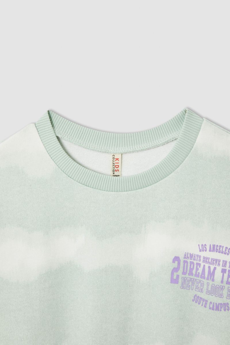 Girl Knitted Regular Fit C Neck Sweat Shirt - Turquoise