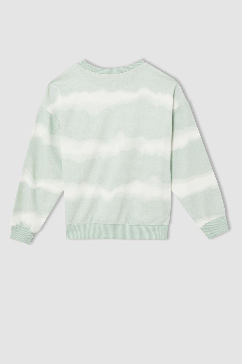 Girl Knitted Regular Fit C Neck Sweat Shirt - Turquoise