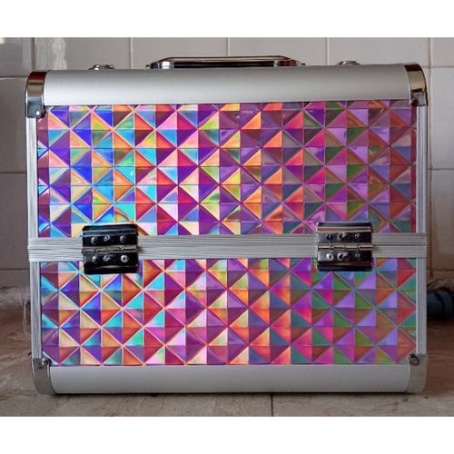 Small Make-up, Cosmetic, Vanity Case With Fold Out 3 Layers