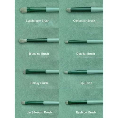 13-piece Makeup Brush Set, Green, (makeup Brush + Portable Travel Bag)