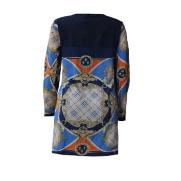 Long Sleeve Print Design Dress - Multicolour