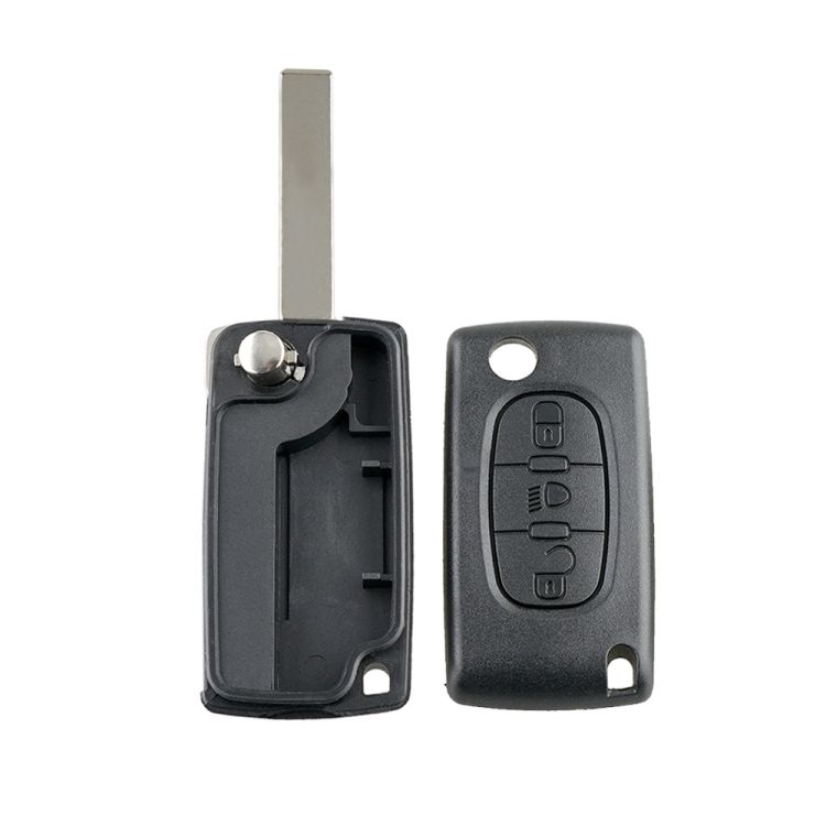 Car 3-button Folding Key Shell For Peugeot / Citroen