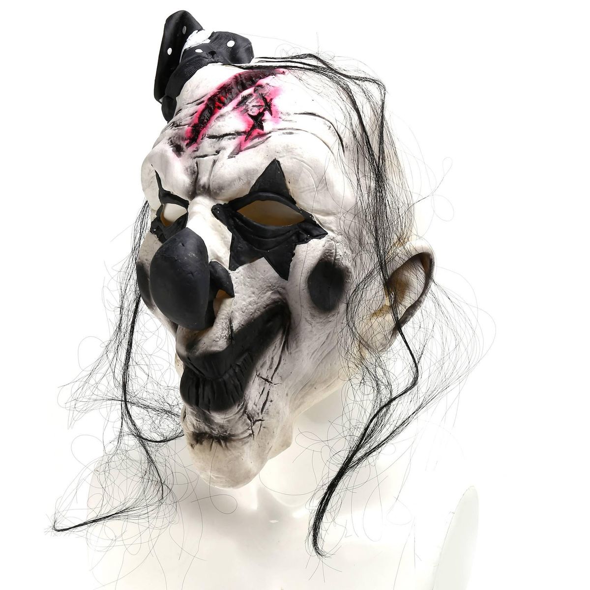 Horror ghost rotten clown Halloween Christmas bar dance props strange latex scary mask D