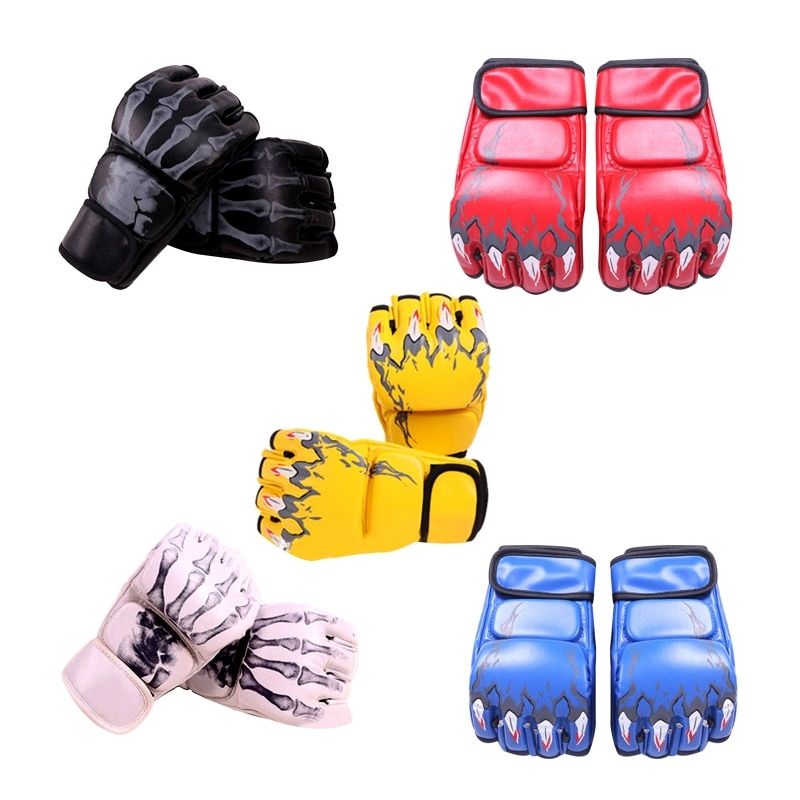 2Pcs Half-Finger Boxing  Glove Training Gloves Kickboxing Gloves For Adults