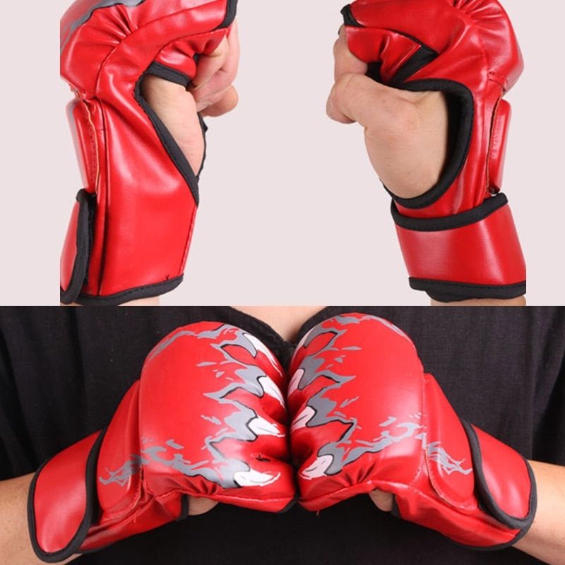 2Pcs Half-Finger Boxing  Glove Training Gloves Kickboxing Gloves For Adults