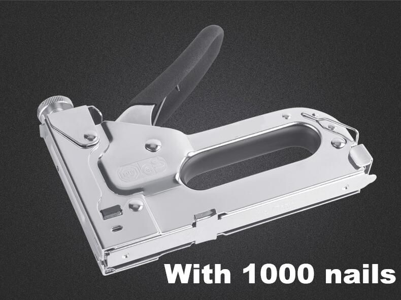 3 way Manual Heavy Duty Hand Nail Furniture Stapler For Framing With 1000pc Staples By Free Woodworking Tacker Tools