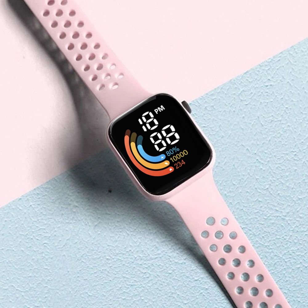Led Creative Dial Rainbow Pattern Watche - Pink