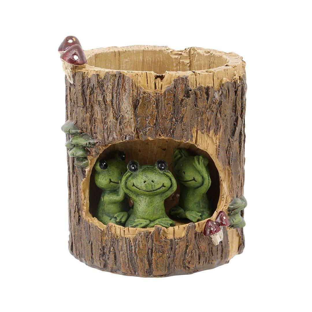 Creative Plants Pots Brush Pots Planter For Flower Sedum Succulent Plants Desk Garden Room Pot Decor,Sweet Green Frog