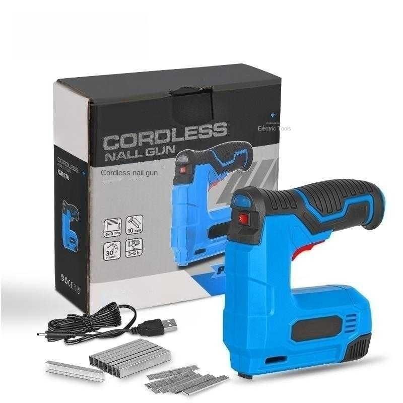 Household Small Portable Wireless Lithium Electric Nail Straight Nail Code Woodworking Nail Stapler Nail Gun