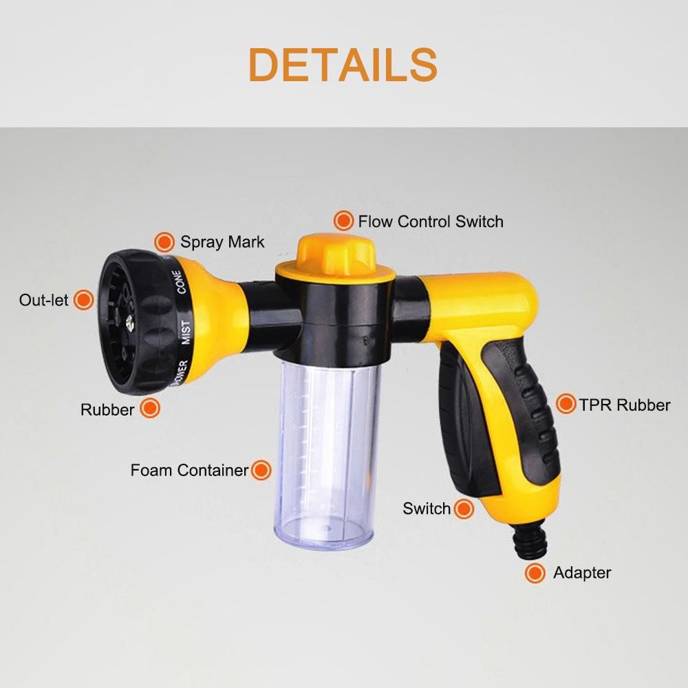 Foam Sprayer Garden Water Hose Foam Nozzle Soap Dispenser Gun for Car Washing Pets Shower Plants Watering