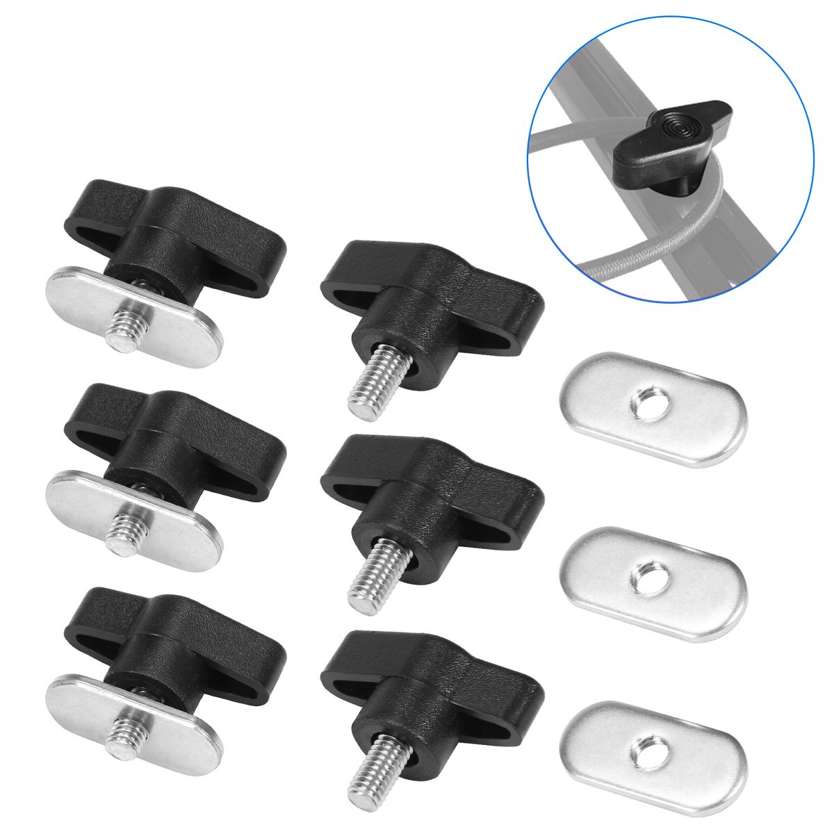 6 Sets Kayak Screws Nuts Hardware For Rail Canoe Kayak Track